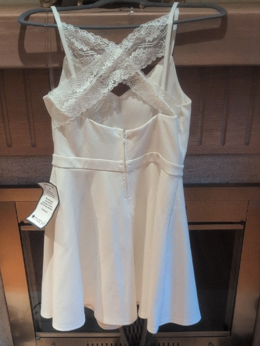 Macy's Cream Lace-Back Slip Dress - Picture 2 of 4